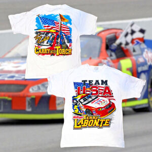 Terry LaBonte Kellogs Team USA Carry The Torch T-shirt Nascar Chevy VTG Sz. L